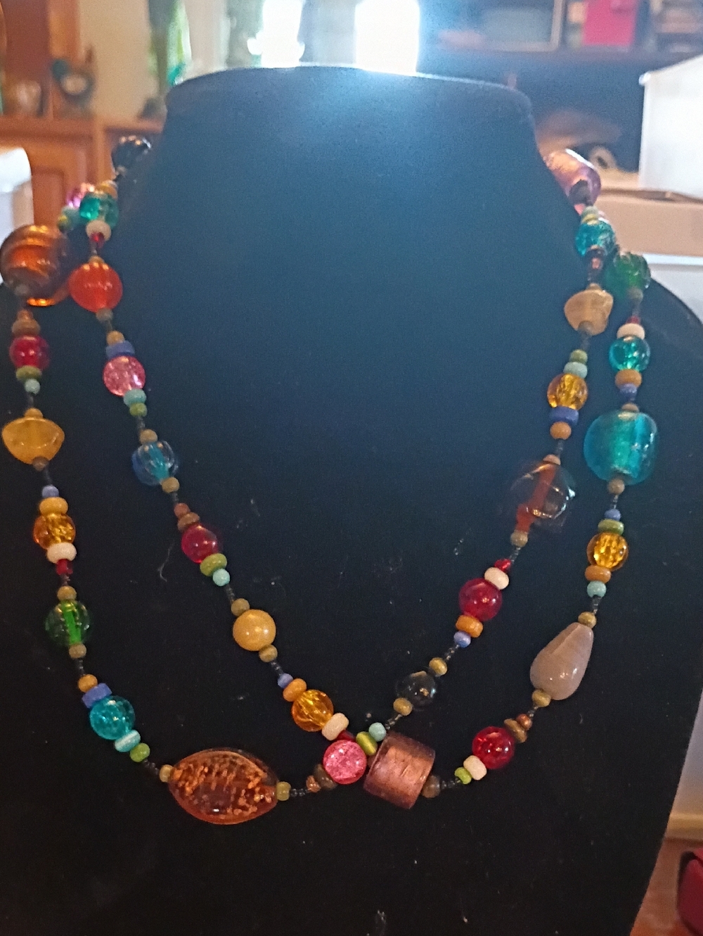 Handmade Multicolor Bead Layered Necklace - Vibrant Festival Style